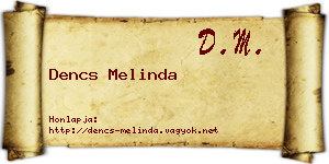 Dencs Melinda névjegykártya